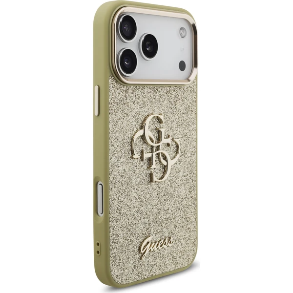 Guess PU Fixed Glitter 4G Metal Frame kryt iPhone 17 Pro Max zlatý - Puzdra - Obrázok 8c6979b016cb4cb8b3cc88176f7659f0