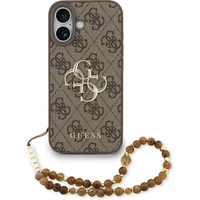 Guess PU 4G Metal Logo Strap kryt iPhone 17 hnedý - Puzdra