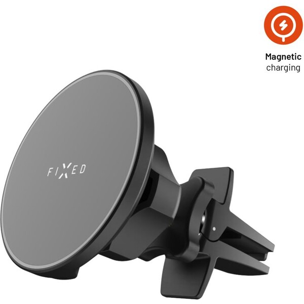 FIXED MagRound MagSafe držiak do mriežky ventilácie, 15W, čierny