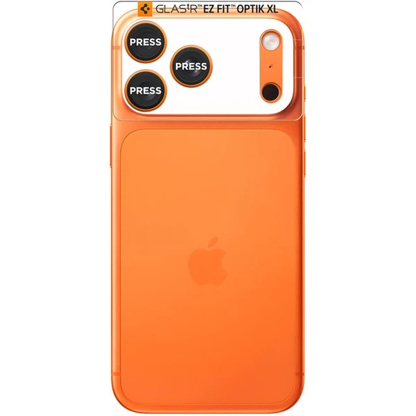 Spigen Glass TR EZ Fit Optik Pro XL sklo na fotoaparát iPhone 17 Pro oranžové - Ochranné fólie a sklo - Obrázok 8cf2d59ed3174c41a8f8c2611fd50880