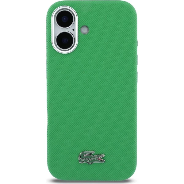 Lacoste PVC Iconic Petit Pique Kovové Logo MagSafe kryt iPhone 16 zelený - Puzdra - Obrázok 8d0187f04258430b9f9bcf8075d7089a