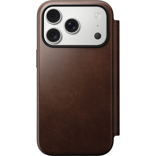 Nomad Modern Leather Folio (Horween) MagSafe kožené púzdro iPhone 17 Pro Rustic Brown - Puzdra - Obrázok 8d502986640849f388575b6361a23491