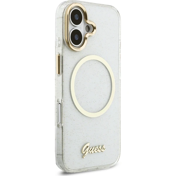 Guess IML Glitter Script Strap MagSafe kryt iPhone 17 číry - Puzdra - Obrázok 8d6063bd466d4b67ae8d1c778ed3dd45