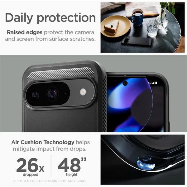 Spigen Rugged Armor kryt Google Pixel 9 Pro/Pixel 9 matne čierny - Puzdra - Obrázok 8da5fd0b09dc4e0f88c9cfe992a5cb8e