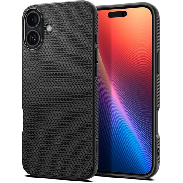 Spigen Liquid Air kryt iPhone 16 matte black - Puzdra - Hlavný obrázok