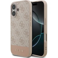 Guess PU 4G Stripe Zadný Kryt pre iPhone 17 ružový - Puzdra