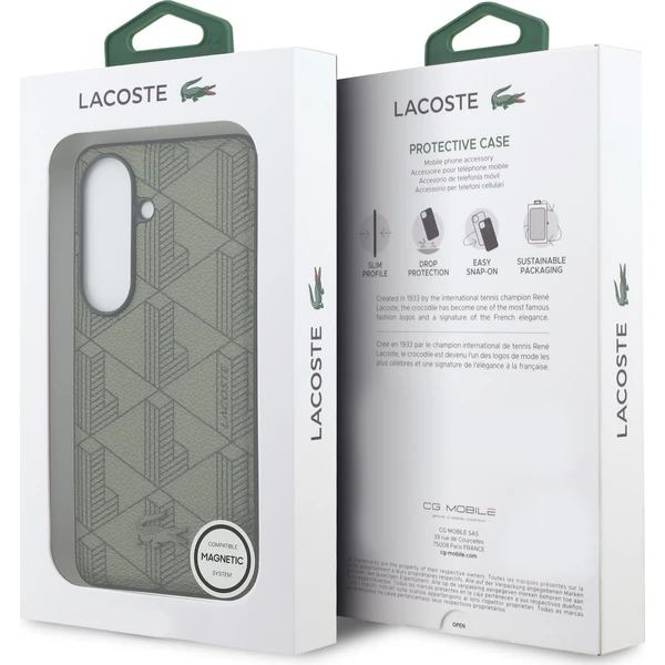 Lacoste PVC Blend Monogram Magnetický kryt Samsung Galaxy S26 khaki - Puzdra - Obrázok 8db9a51327bd43f7b9bb5b2a7ddcb956