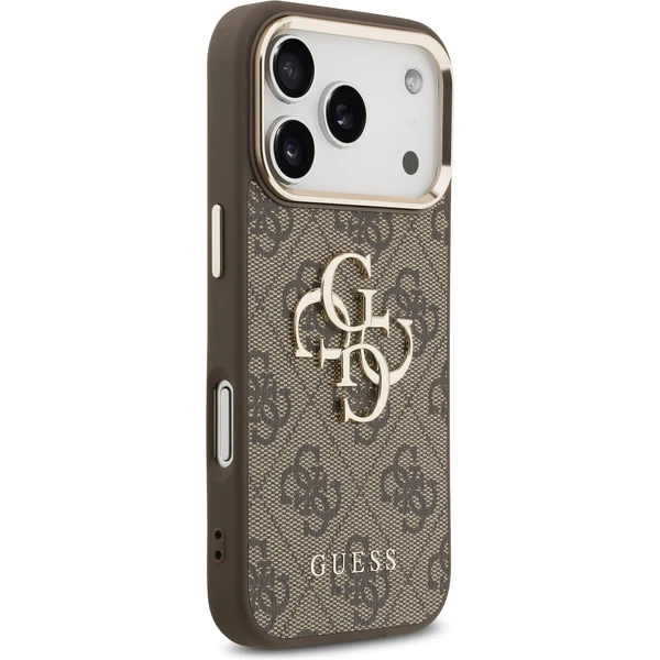 Guess PU Leather 4G Metal Logo Gold Frame MagSafe kryt iPhone 17 Pro Max hnedý - Puzdra - Obrázok 8dcc7a2b45784fc6b76bedd98bbaa44a