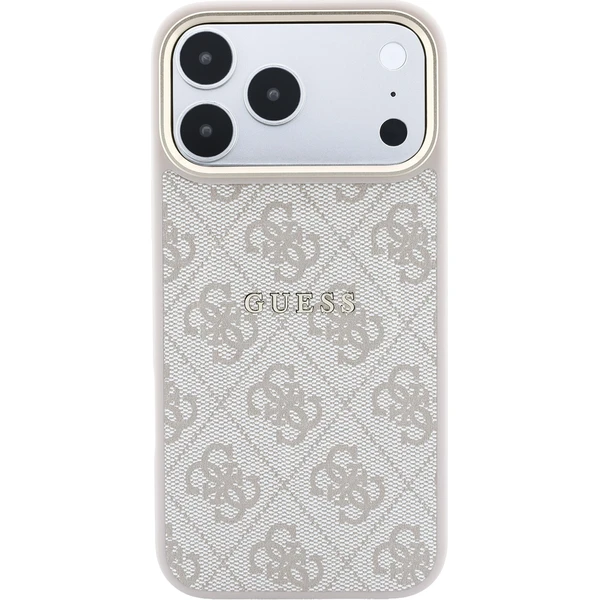 Guess PU Leather 4G Gold Frame Embossed MagSafe Zadný kryt pre iPhone 18 Pro Pink - Puzdra - Obrázok 8dd0de79455945b68afa3b8975253da4