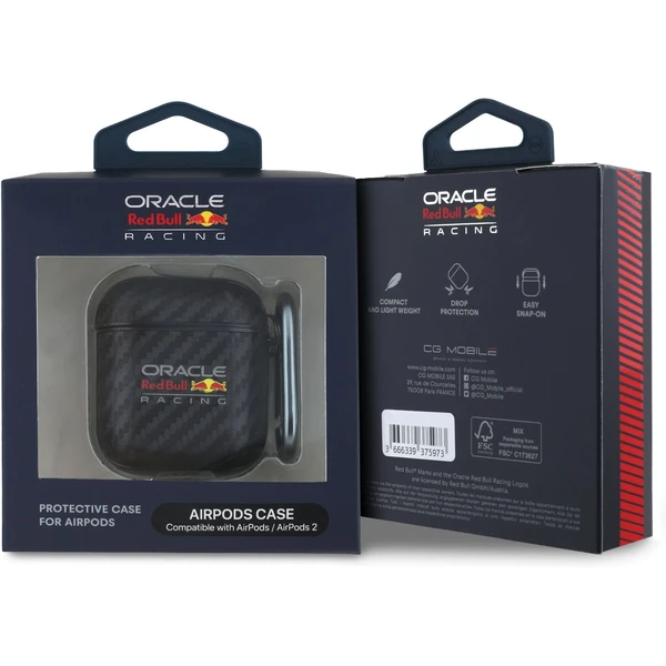 Oracle Red Bull Racing PU karbónové puzdro AirPods 1/2 čierne - Puzdra - Obrázok 8def02fe4b80491e8bda5b3a08b08cf1