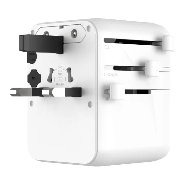 FIXED Voyager (70W) cestovný adaptér pre EU/UK/USA/AUS, 3xUSB-C a 2xUSB, GaN, PD biely - Nabíjačky - Obrázok 8e083ad60ab647a580bf201d0c468303