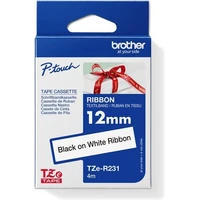 Brother TZe-R231 páska čierna na bielom 12 mm - Pásky pre štítkovače