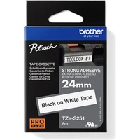 Brother Tze-S251 páska čierna na bielom 24 mm extra lepidlo - Pásky pre štítkovače