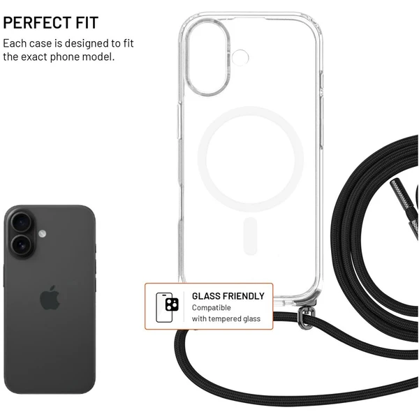 FIXED MagPure Neck kryt s čiernou šnúrkou na krk pre Apple iPhone 17 - Puzdra - Obrázok 8e3cc7a2c0e04cd991310838b332f4be