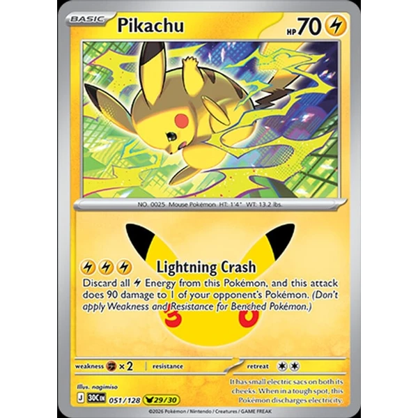 Pikachu (30C 051) - 30th Celebration [Holo] - Kusové karty - Hlavný obrázok