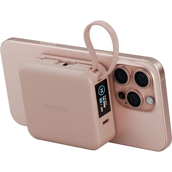 E-shop ENERGEA MagPac Mini Plus MagSafe powerbanka s káblom, 10000mAh, ružová