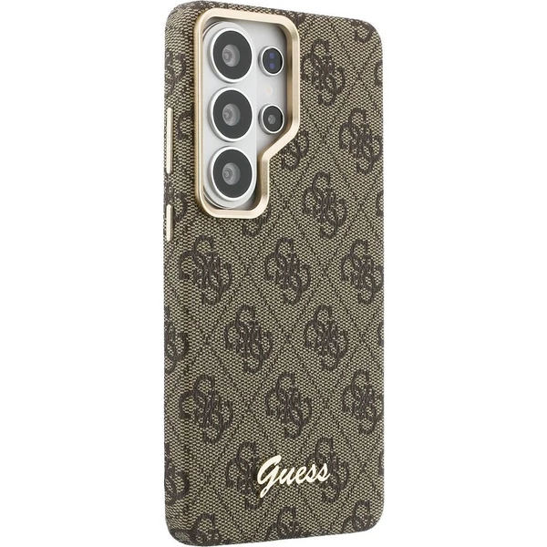 Guess PU 4G Skript Metal Logo Magnetický kryt Samsung Galaxy S26 Ultra hnedý - Puzdra - Obrázok 8e86a7f4f9d44faf82e8e3397778052d