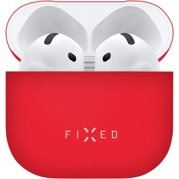 FIXED Silky silikónové púzdro pre Apple AirPods 4 červené - Puzdra - Hlavný obrázok