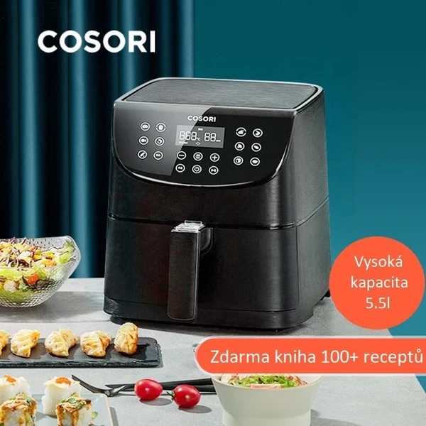 Cosori CP158-AF PREMIUM teplovzdušná fritéza 5,5 L + 5x špíz a gril. rošt čierna - Fritézy - Obrázok 8ead0e7910e24081b888949d48f0ce0b