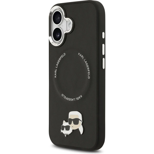 Karl Lagerfeld PU Karl and Choupette Heads Pins MagSafe kryt iPhone 17 čierny - Puzdra - Obrázok 8ef86a507ee74952ae896d71a592a691