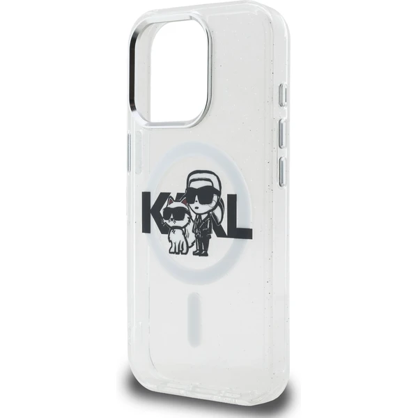 Karl Lagerfeld IML Glitter Karl a Choupette Sketch MagSafe kryt iPhone 15 Pre číry - Puzdra - Obrázok 8f2a678107f14159b72515f62374e598