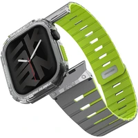 SKINARMA MAGNETIC APPLE WATCH STRAP GEMINI + WATCH CASE ATOM - 46 MM NITE GLOW EDITION Lime Green - Remienky