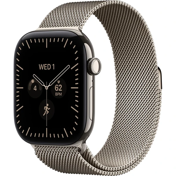 Apple Watch Series 12 Cellular (46mm) Přírodní titan s přírodním milánským tahem S/M - Inteligentné hodinky - Hlavný obrázok