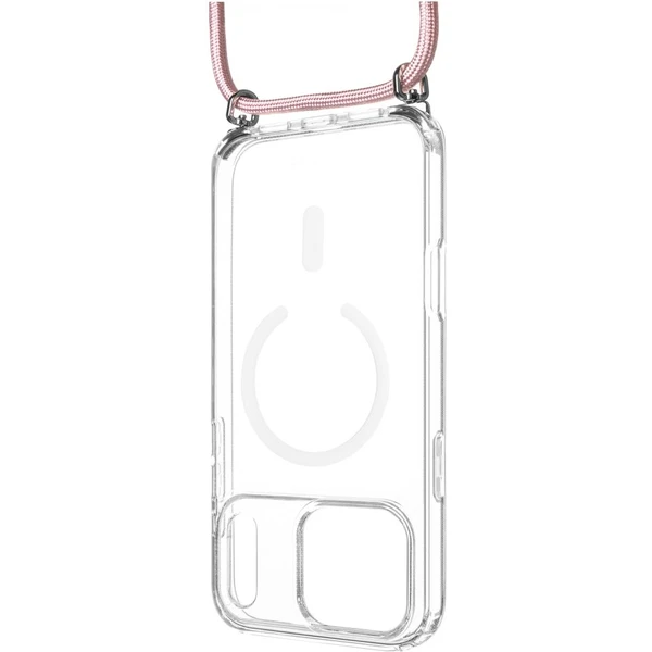 FIXED MagPure Neck kryt s ružovou šnúrkou na krk pre Apple iPhone 17 Pro Max - Puzdra - Hlavný obrázok