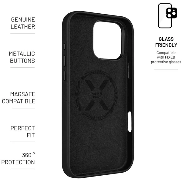 FIXED MagLeather kožený kryt s MagSafe Apple iPhone 16 Pro Max čierny - Puzdra - Obrázok 8f9529e931304f8cad885f7db2e6e1de