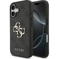 Guess PU 4G Metal Logo kryt iPhone 17 sivý - Puzdra