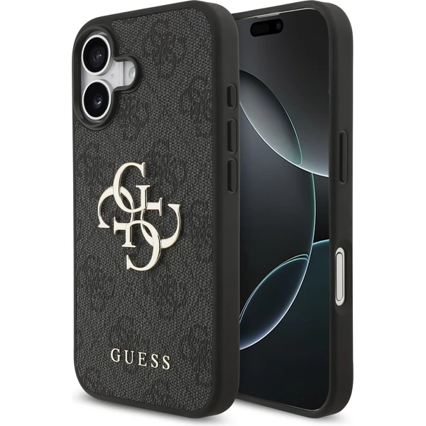 Guess PU 4G Metal Logo kryt iPhone 17 sivý - Puzdra - Hlavný obrázok