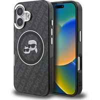Karl Lagerfeld IML K&CH Heads Repeated Logo MagSafe kryt iPhone 16 čierny - Puzdra