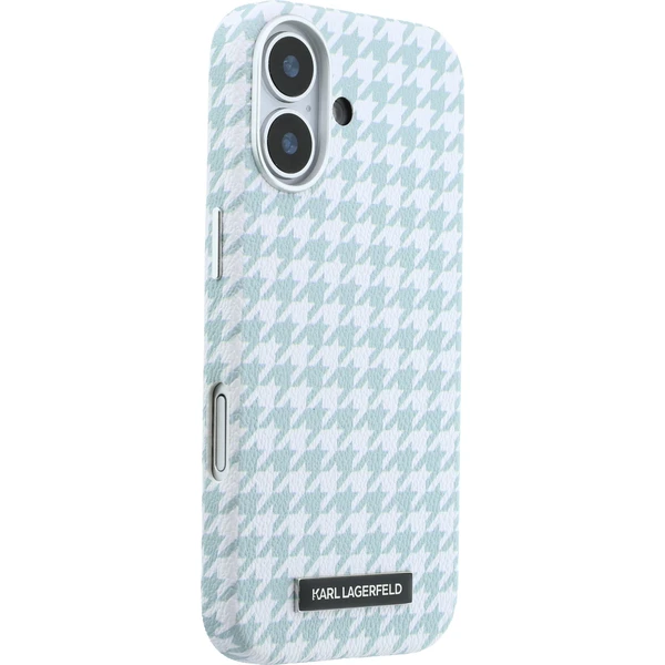 Karl Lagerfeld PU Houndstooth Resin Plate MagSafe kryt iPhone 17 modrý - Puzdra - Obrázok 8fd68371f9fa4d878c493a9206001499