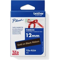 Brother TZe-R334 textilná páska zlatá na čiernom 12 mm - Pásky pre štítkovače