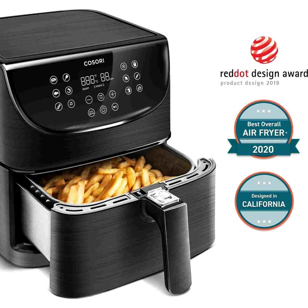 Cosori CP158-AF PREMIUM teplovzdušná fritéza 5,5 L + 5x špíz a gril. rošt čierna - Fritézy - Obrázok 90088b11eb524f949b92bcb6c04e20f0