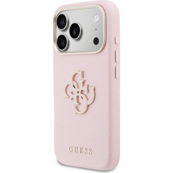 Guess PU Resin Logo kryt iPhone 17 Pro ružový - Puzdra - Obrázok 901a3aa24b314d8bb65d51cf5212b6e6