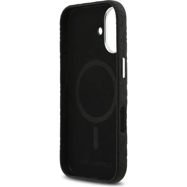 Karl Lagerfeld Grained PU Repeated Logo MagSafe kryt iPhone 17 čierny - Puzdra - Obrázok 9029bca00a9a44ae8da185ff3f3757a2
