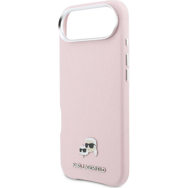 Karl Lagerfeld PU Karl a Choupette Heads Pins MagSafe kryt iPhone Air ružový - Puzdra - Obrázok 90386a88a7ac409caed5ddc3bb93027a