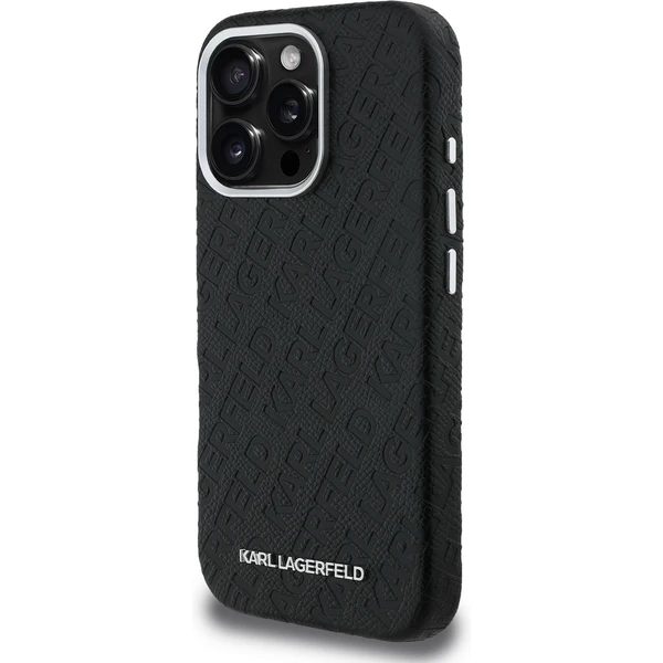 Karl Lagerfeld Grained PU Repeated Logo MagSafe kryt iPhone 16 Pre čierny - Puzdra - Obrázok 9042ba19275a4ccbaf0dcc54032d8a53