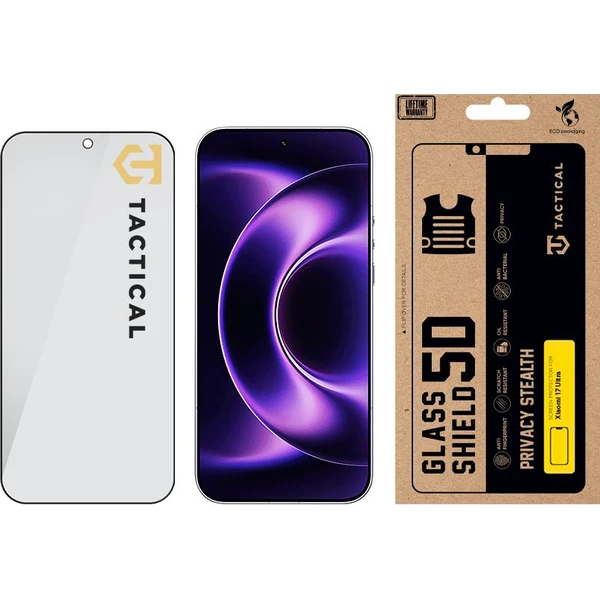 Tactical Glass Shield Privacy Stealth 5D sklo pre Xiaomi 17 Ultra čierne - Ochranné fólie a sklo - Obrázok 9065dd58b4064844a5f0d9614c5a1acb