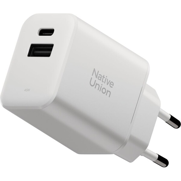 Native Union Fast GaN nabíjačka (PD) 45W, USB-C/USB-A, biela
