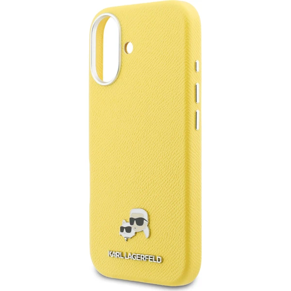 Karl Lagerfeld PU Karl a Choupette Heads Pins MagSafe kryt iPhone 17 žltý - Puzdra - Obrázok 9084a9d8119a479abc2e447259126513