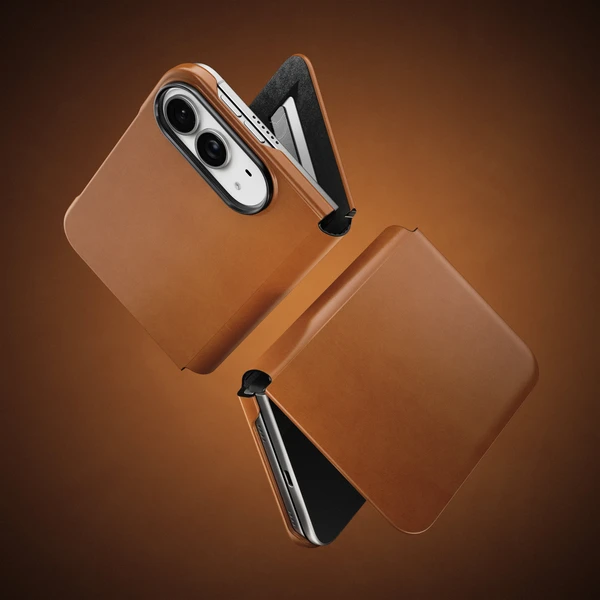 Nomad Traditional Leather Folio (Horween) MagSafe kožené puzdro iPhone Duo sedlová hnedá - Puzdra - Obrázok 9085b3fe58c84a6ebf666402f98d7646