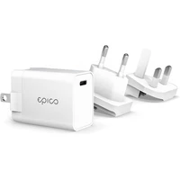 Epico 20W PD napájací adaptér vymeniteľnou zástrčkou EU/UK biela - Nabíjačky
