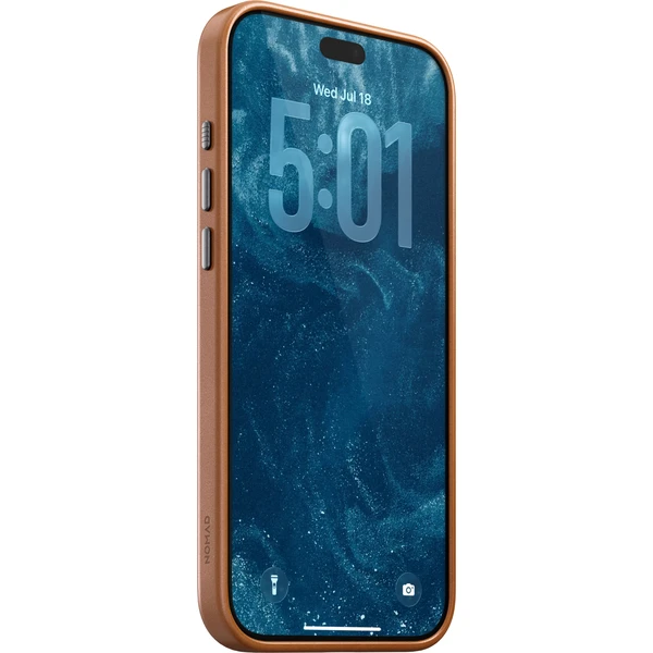 Nomad Traditional Leather (Horween) MagSafe kožený kryt iPhone 17 Pro Max/18 Pro Max Saddle - Puzdra - Obrázok 909de2e6cb3244b58aefef887b399411