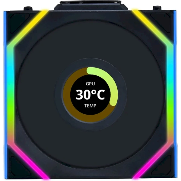 Lian Li UNI FAN SL Wireless LCD ventilátor 3x120 mm + ovládač čierny - Ventilátory pre PC - Obrázok 90AS000K01