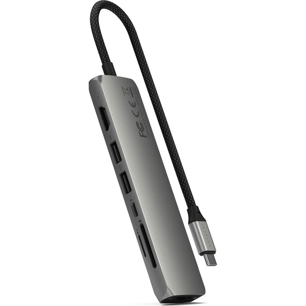 E-shop Satechi 7v1 USB-C Slim viacportový adaptér s Ethernetom vesmírne šedý