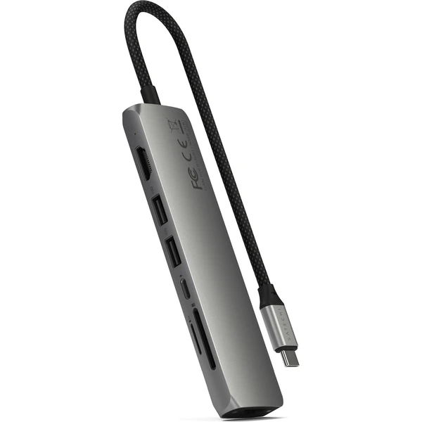Satechi 7v1 USB-C Slim viacportový adaptér s Ethernetom vesmírne šedý - USB huby - Hlavný obrázok