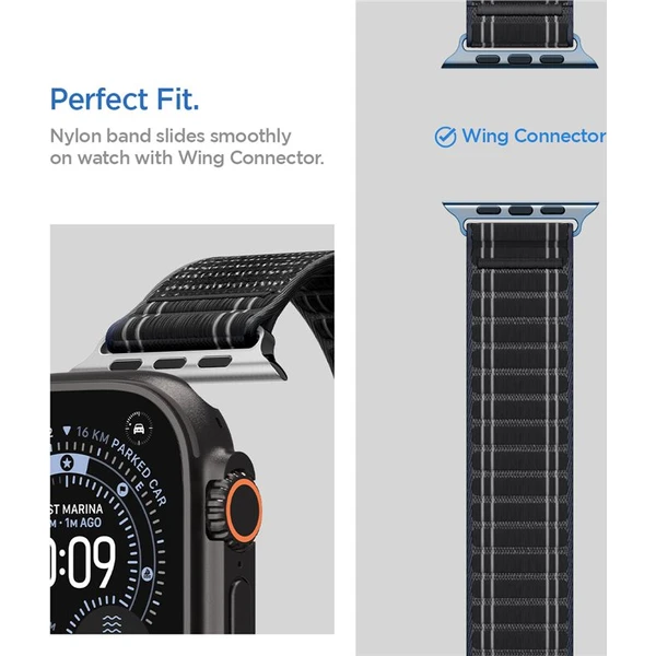 Spigen Fabric Band remienok (suchý zips) Apple Watch 49/46/45/44mm čierny - Remienky - Obrázok 90a8e77751824e22b98fed14034f5c99