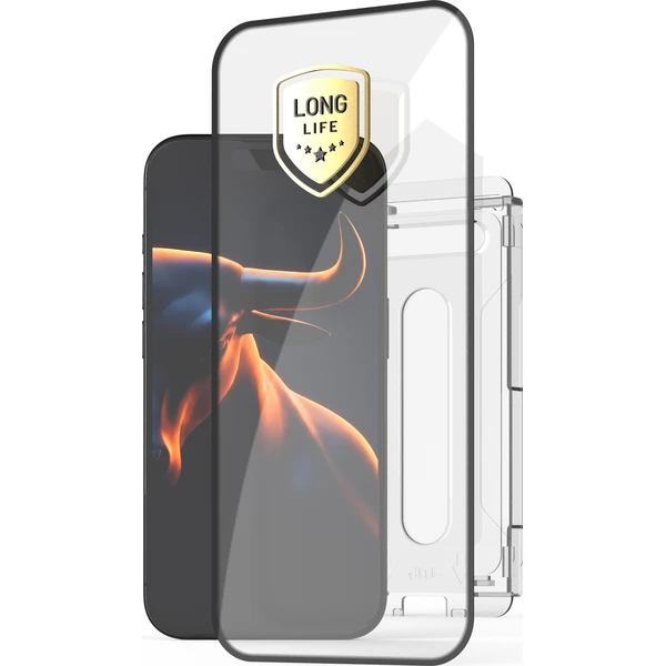 FIXED Armor Long-Life tvrdené sklo s aplikátorom Apple iPhone 18 Pro Max čierne - Ochranné fólie a sklo - Hlavný obrázok